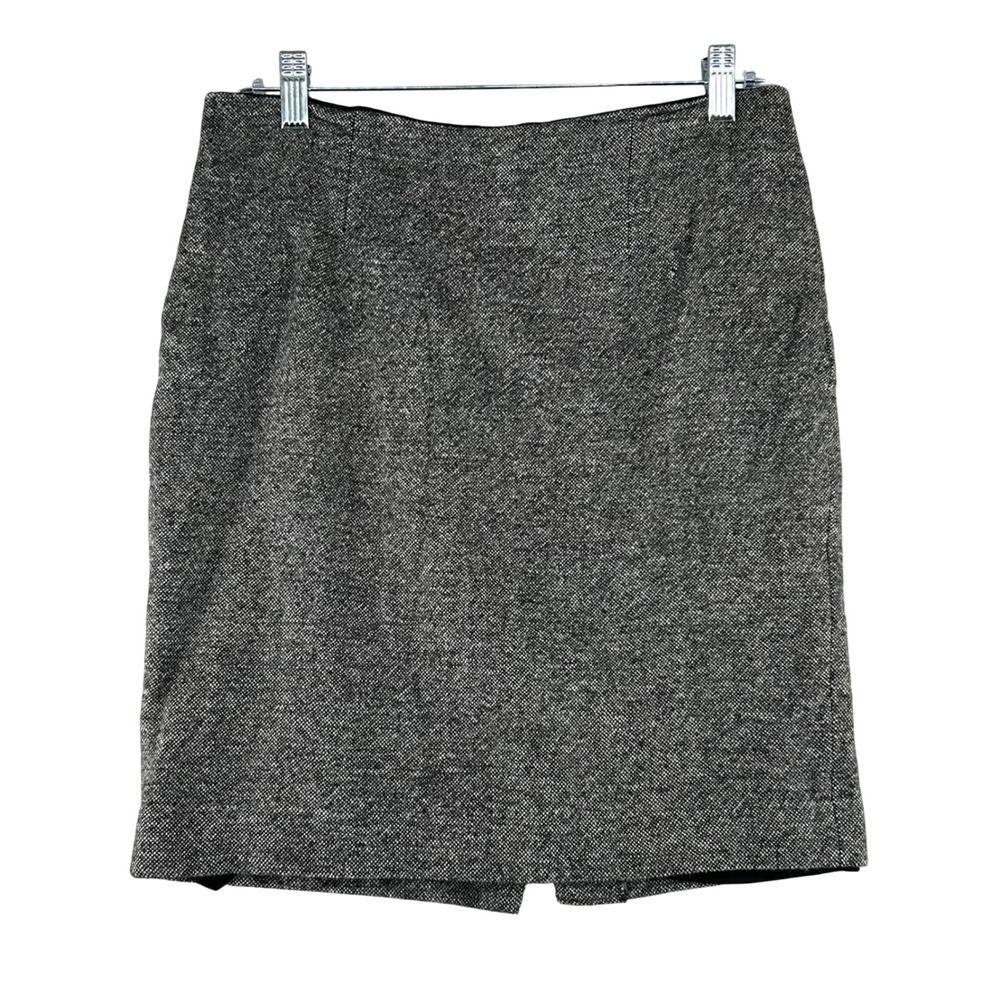 Barneys New York Co Op Womens 100% Wool Pencil Skirt‎ Size 8 Black Gray Tweed